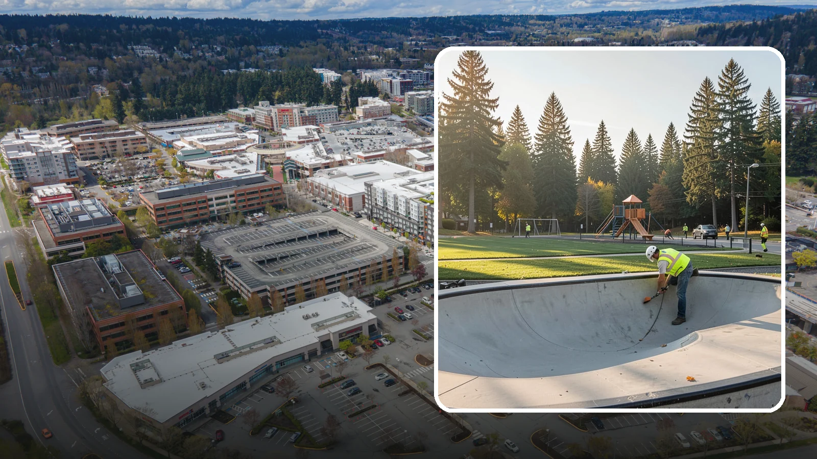 Skate Park Maintenance in Redmond, King County, WA - Inspection, cleaning, and minor repair that keeps municipal skate parks safe and rideable year-round.