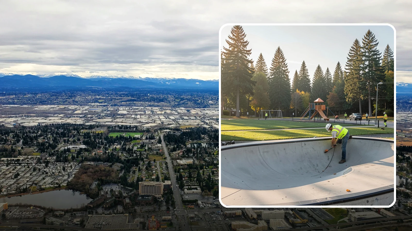 Skate Park Maintenance in SeaTac, King County, WA - Inspection, cleaning, and minor repair that keeps municipal skate parks safe and rideable year-round.