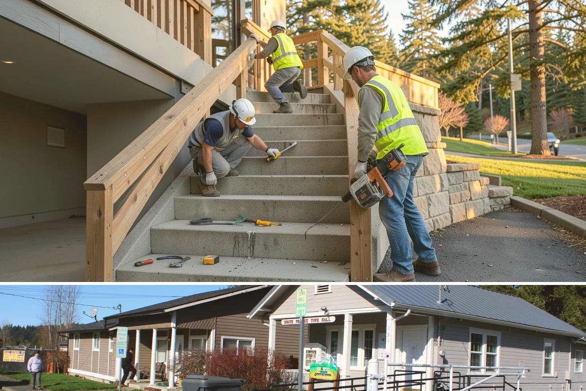 Skate Park Maintenance in South Prairie, Pierce County, WA - Clearing and inspections continue year-round, with concrete repairs prioritized during dry-weather windows for proper curing.