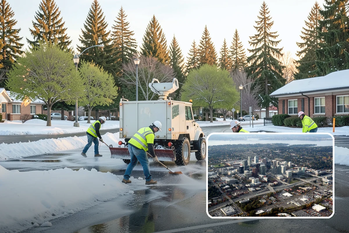 Snow Plowing in Bellevue, King County, WA - Priority-route plans keep emergency and arterial access open