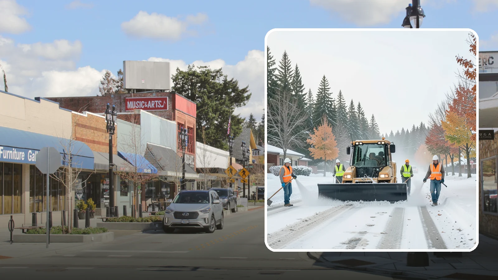 Snow Plowing in Bothell, King County, WA - Priority-route snow plowing for municipal roads, lots, and public facilities to keep your community moving during storms.