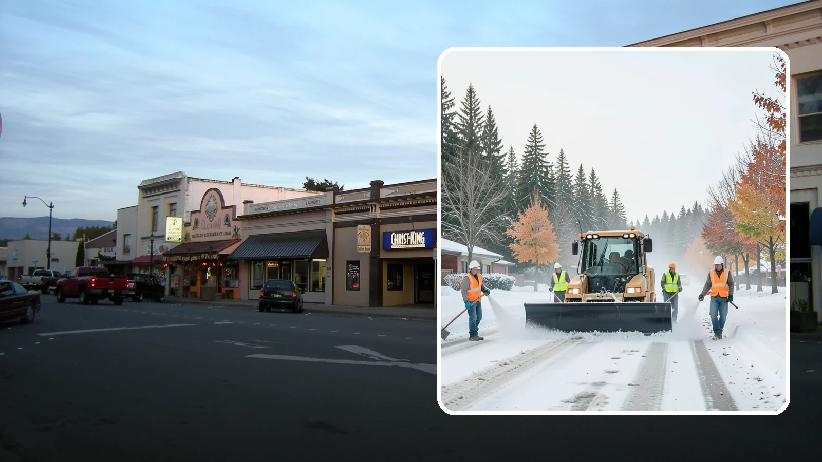 Snow Plowing in Burlington, Skagit County, WA - Priority-route snow plowing for municipal roads, lots, and public facilities to keep your community moving during storms.