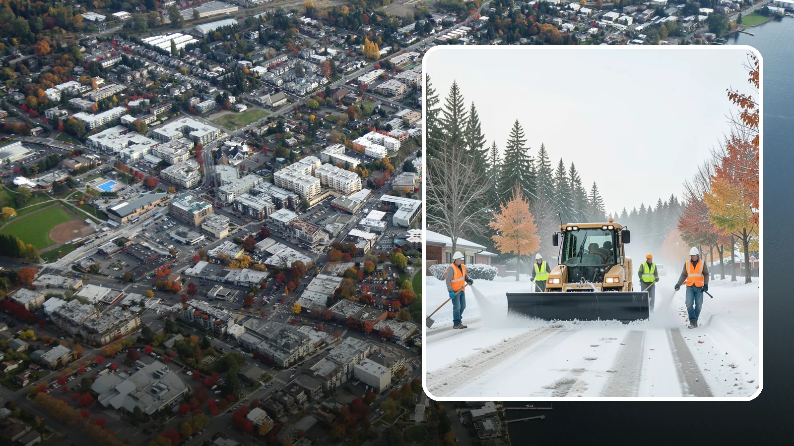 Snow Plowing in Kirkland, King County, WA - Priority-route snow plowing for municipal roads, lots, and public facilities to keep your community moving during storms.