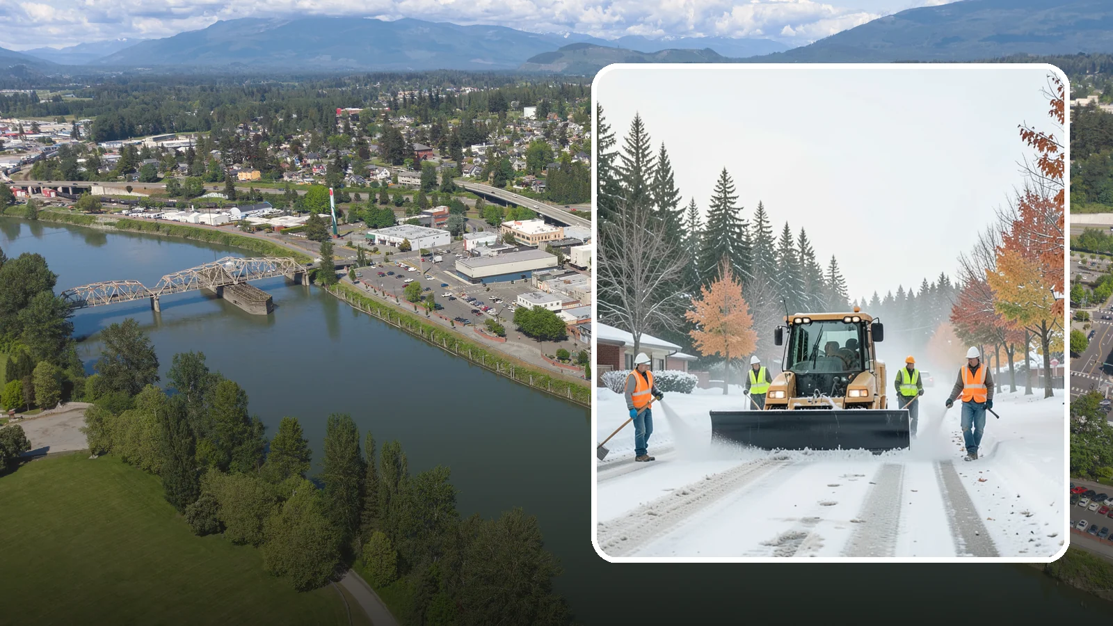 Snow Plowing in Mount Vernon, Skagit County, WA - Priority-route snow plowing for municipal roads, lots, and public facilities to keep your community moving during storms.