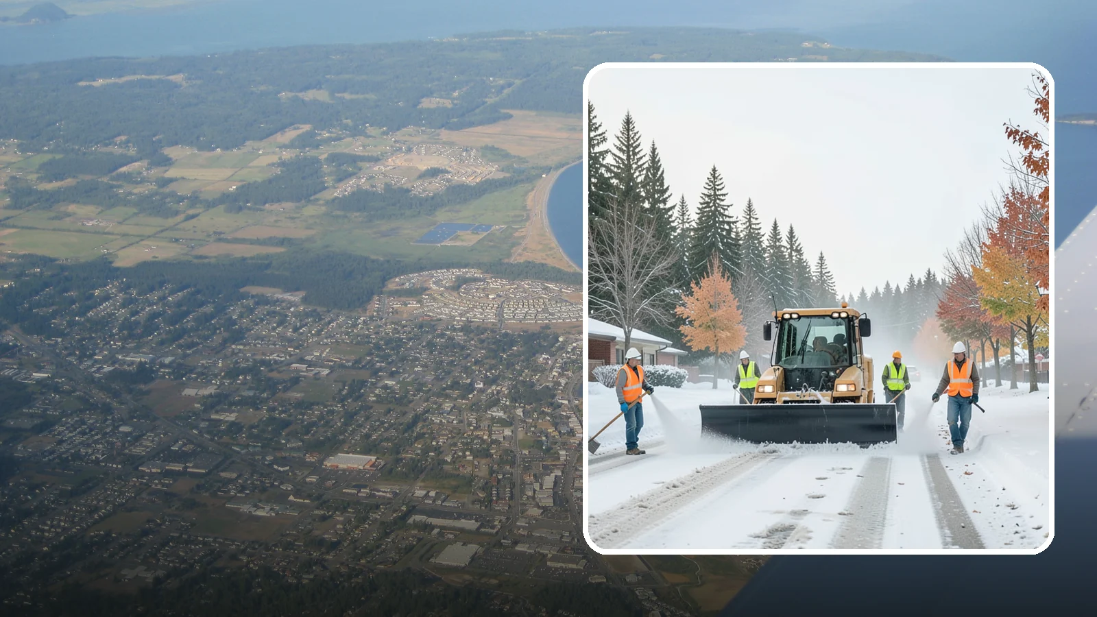 Snow Plowing in Oak Harbor, Island County, WA - Priority-route snow plowing for municipal roads, lots, and public facilities to keep your community moving during storms.