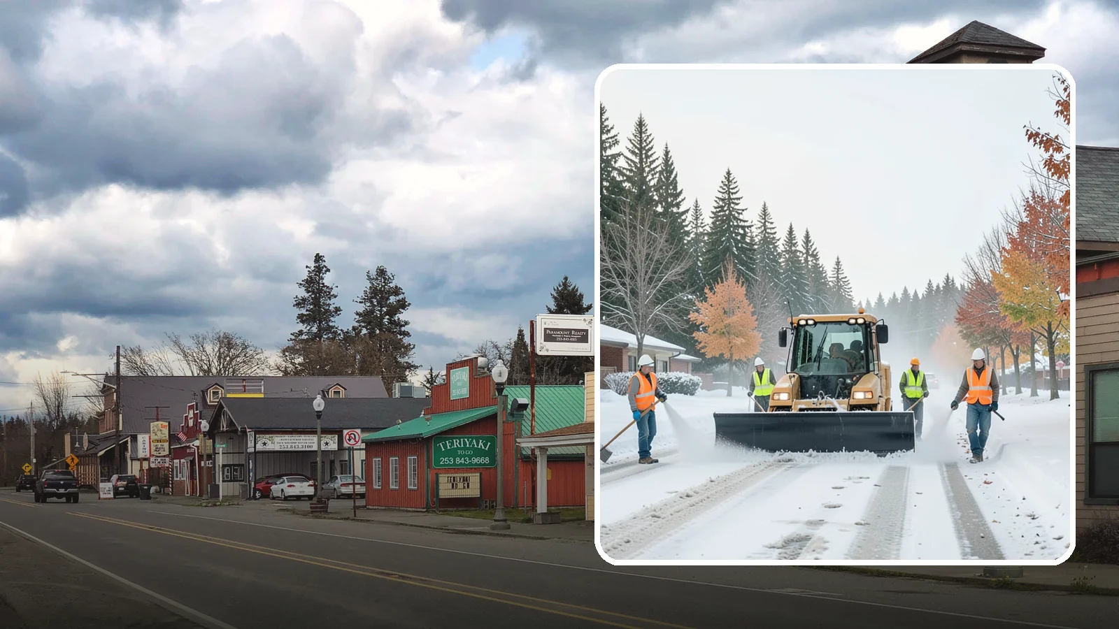 Snow Plowing in Roy, Pierce County, WA - Priority-route snow plowing for municipal roads, lots, and public facilities to keep your community moving during storms.