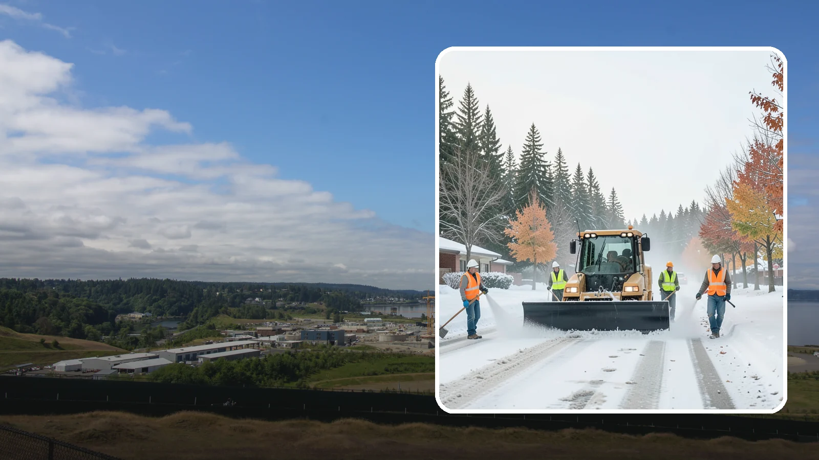 Snow Plowing in University Place, Pierce County, WA - Priority-route snow plowing for municipal roads, lots, and public facilities to keep your community moving during storms.