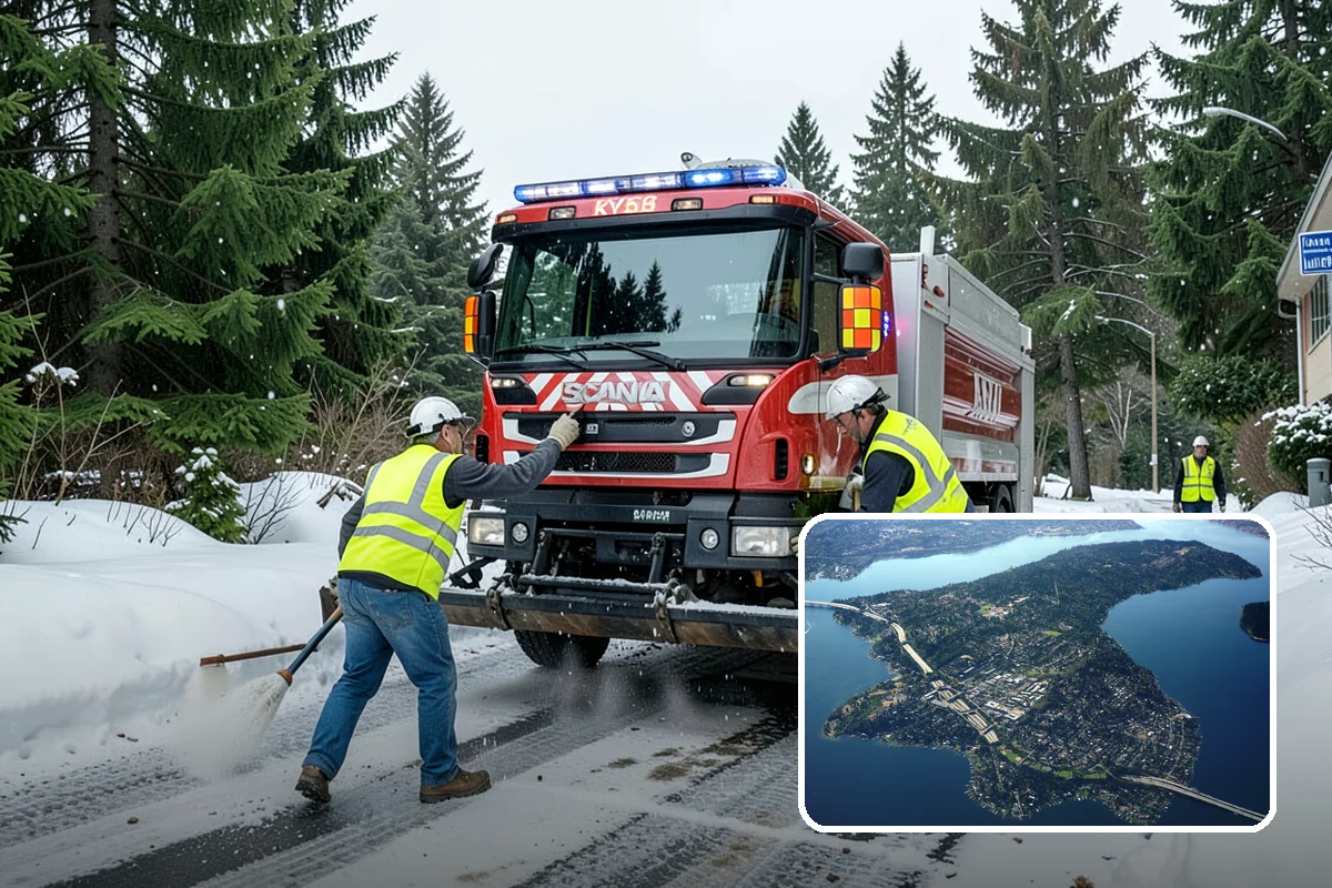 Snow Route Management in Mercer Island, King County, WA - Critical corridors cleared first