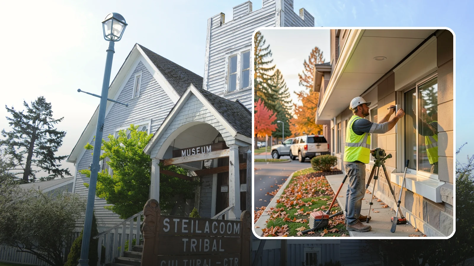 Soffit Repairs in Steilacoom, Pierce County, WA - Repair of damaged soffits to restore ventilation and weather protection on public buildings.