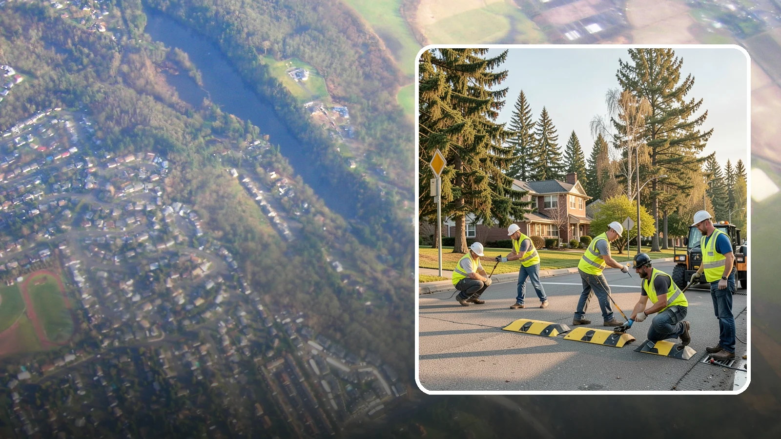 Speed Bump Installation in Algona, King County, WA - Speed bumps and humps calm traffic in neighborhoods, lots, and around public facilities.
