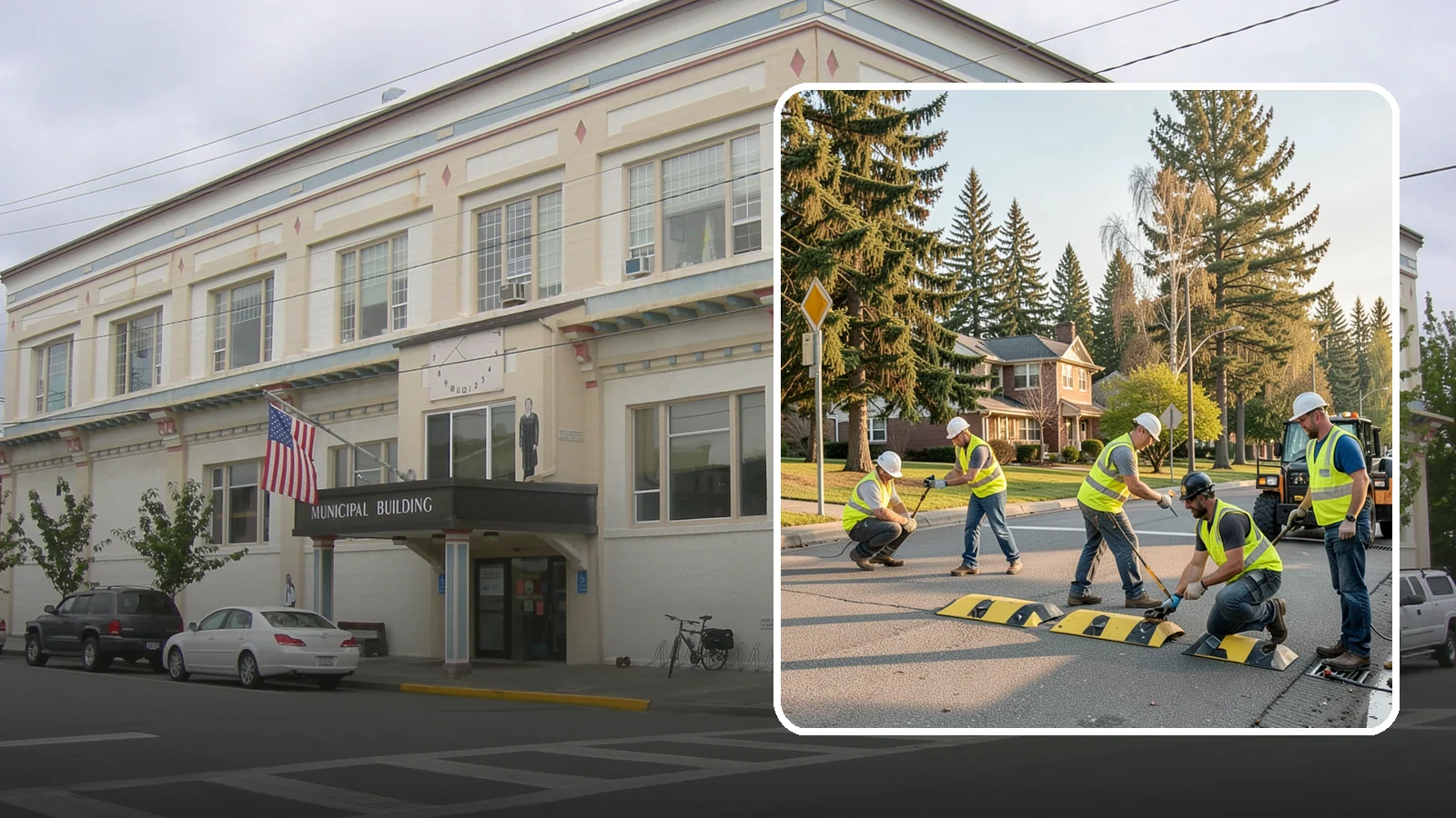 Speed Bump Installation in Anacortes, Skagit County, WA - Speed bumps and humps calm traffic in neighborhoods, lots, and around public facilities.