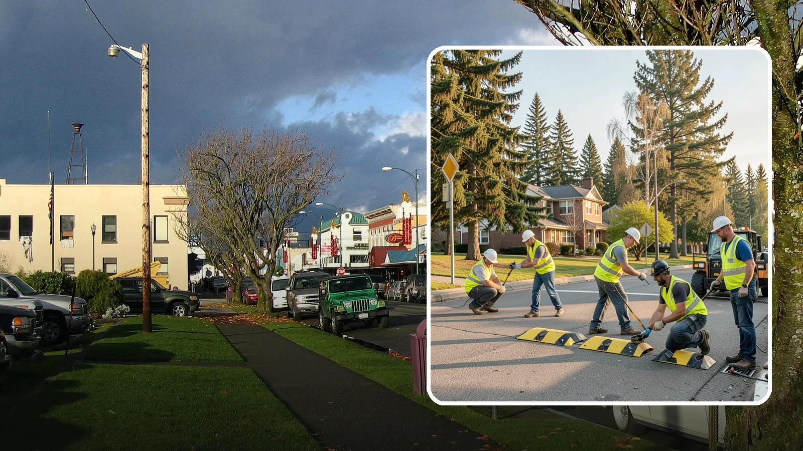 Speed Bump Installation in Arlington, Snohomish County, WA - Speed bumps and humps calm traffic in neighborhoods, lots, and around public facilities.