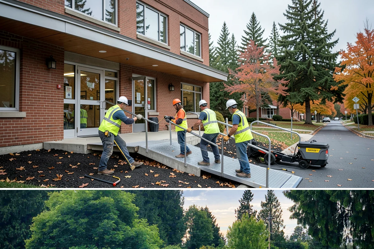 Speed Bump Installation in Bonney Lake, Pierce County, WA - Asphalt-formed installations favor warm, dry summer conditions, while prefabricated units can be set nearly year-round.