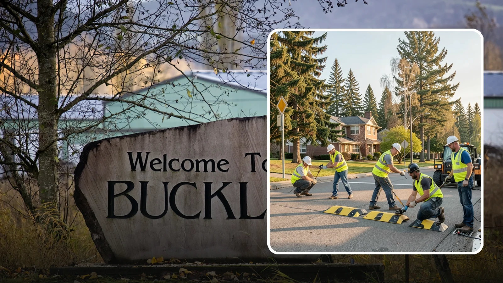Speed Bump Installation in Buckley, Pierce County, WA - Speed bumps and humps calm traffic in neighborhoods, lots, and around public facilities.