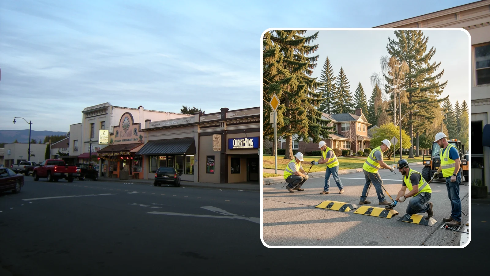 Speed Bump Installation in Burlington, Skagit County, WA - Speed bumps and humps calm traffic in neighborhoods, lots, and around public facilities.