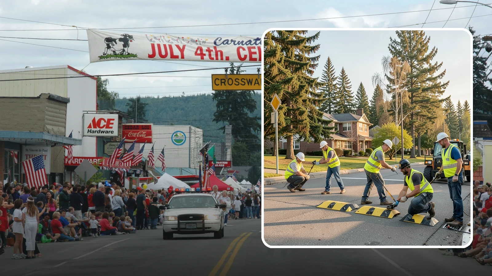 Speed Bump Installation in Carnation, King County, WA - Speed bumps and humps calm traffic in neighborhoods, lots, and around public facilities.