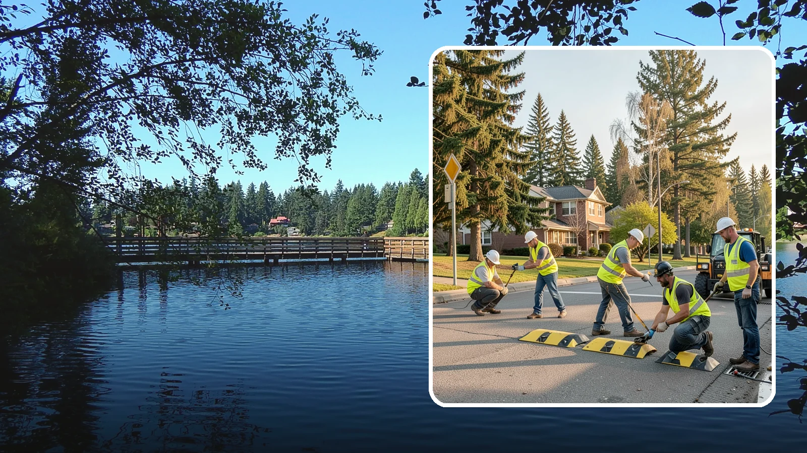 Speed Bump Installation in Federal Way, King County, WA - Speed bumps and humps calm traffic in neighborhoods, lots, and around public facilities.