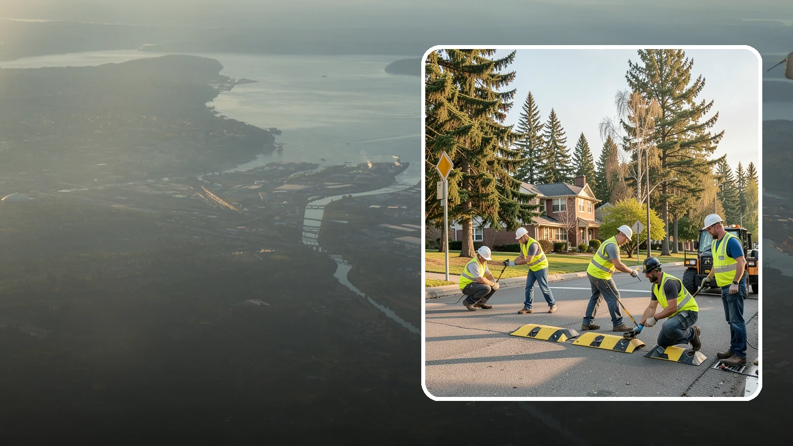 Speed Bump Installation in Fife, Pierce County, WA - Speed bumps and humps calm traffic in neighborhoods, lots, and around public facilities.