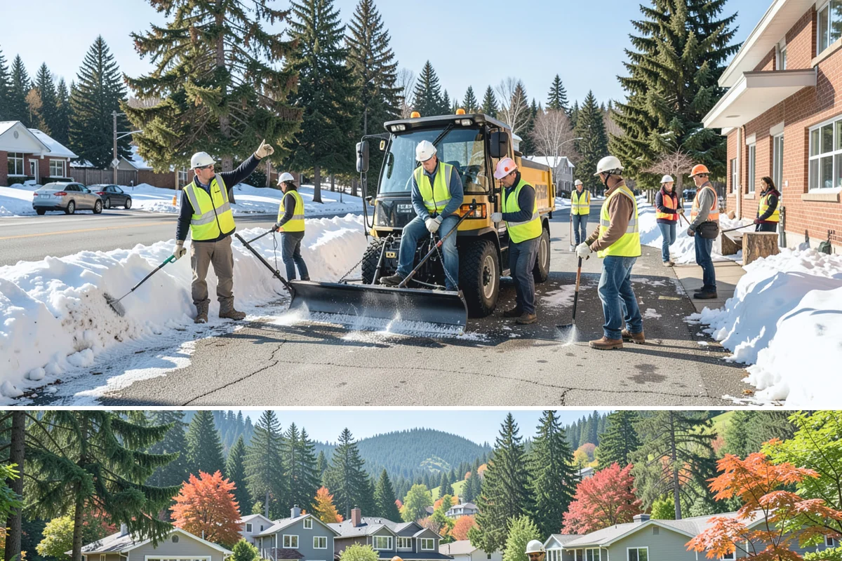 Speed Bump Installation in Fircrest, Pierce County, WA - Asphalt-formed installations favor warm, dry summer conditions, while prefabricated units can be set nearly year-round.
