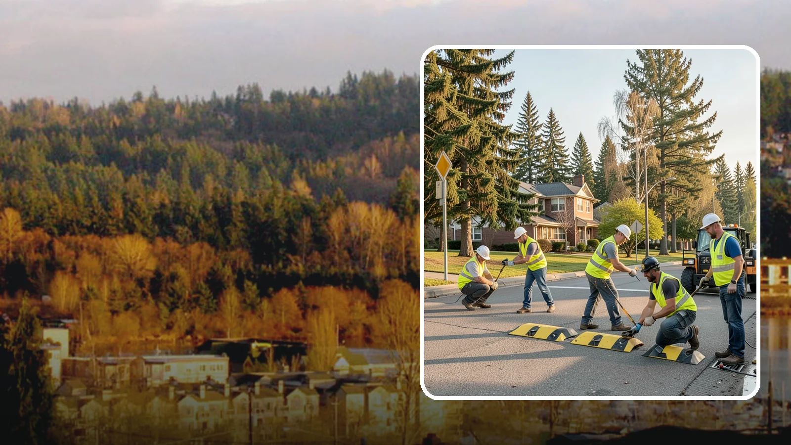 Speed Bump Installation in Kenmore, King County, WA - Speed bumps and humps calm traffic in neighborhoods, lots, and around public facilities.