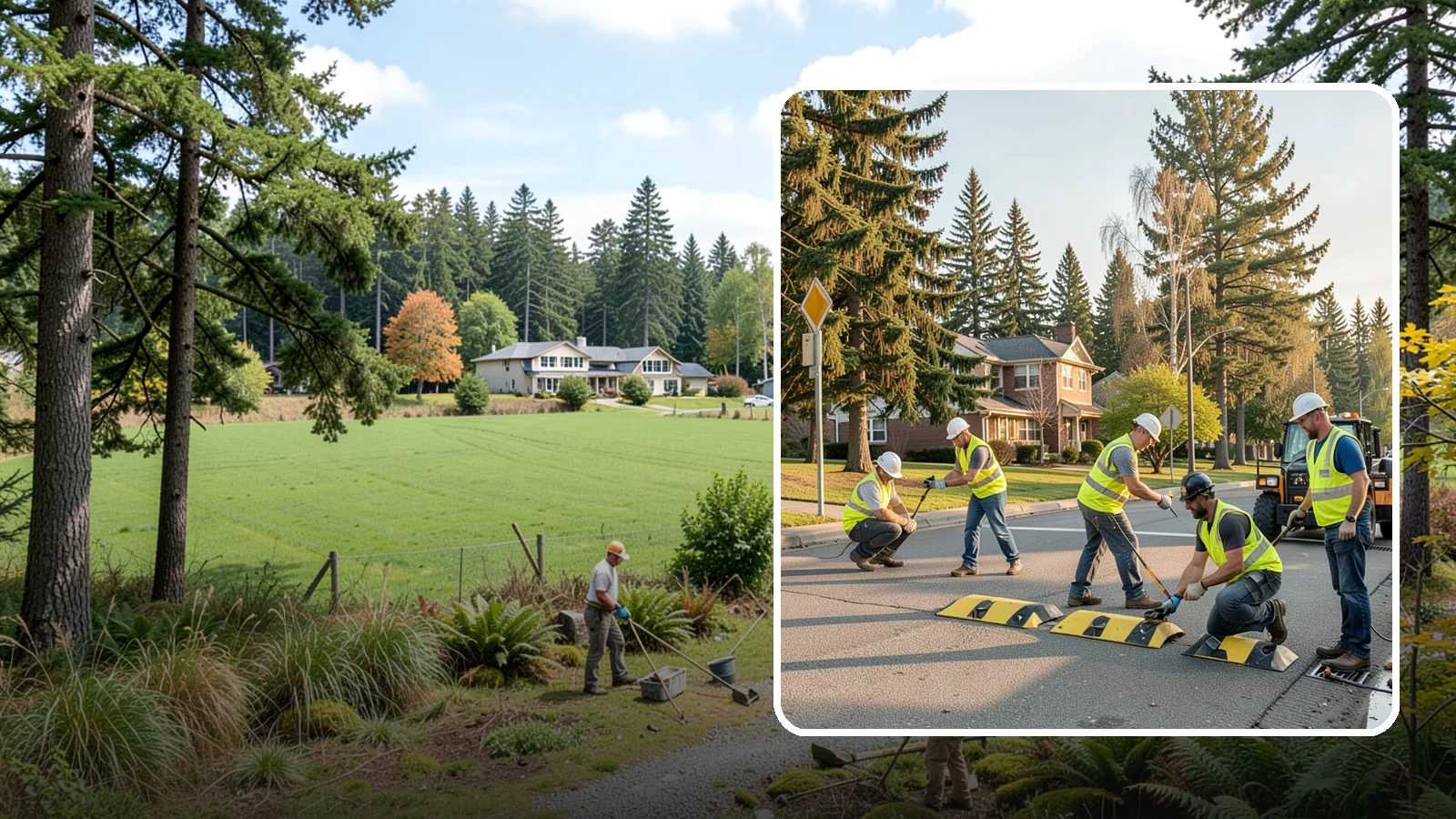 Speed Bump Installation in Lyman, Skagit County, WA - Speed bumps and humps calm traffic in neighborhoods, lots, and around public facilities.
