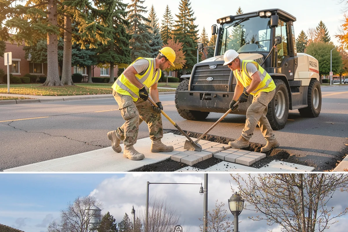 Speed Bump Installation in Marysville, Snohomish County, WA - Asphalt-formed installations favor warm, dry summer conditions, while prefabricated units can be set nearly year-round.