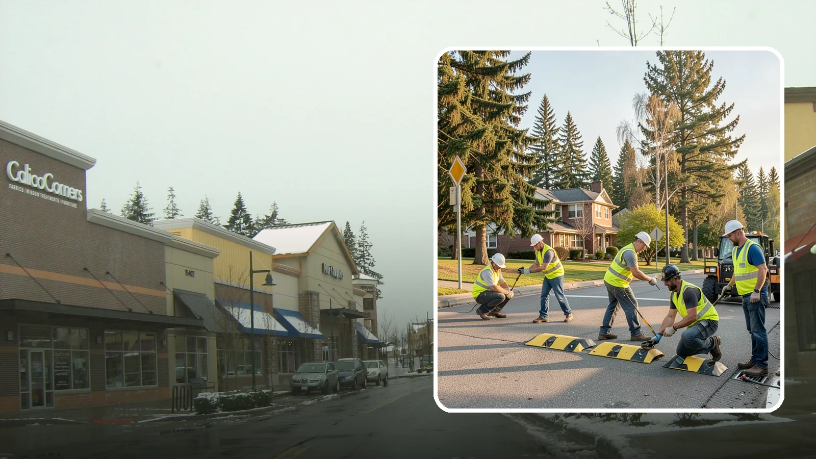 Speed Bump Installation in Mill Creek, Snohomish County, WA - Speed bumps and humps calm traffic in neighborhoods, lots, and around public facilities.