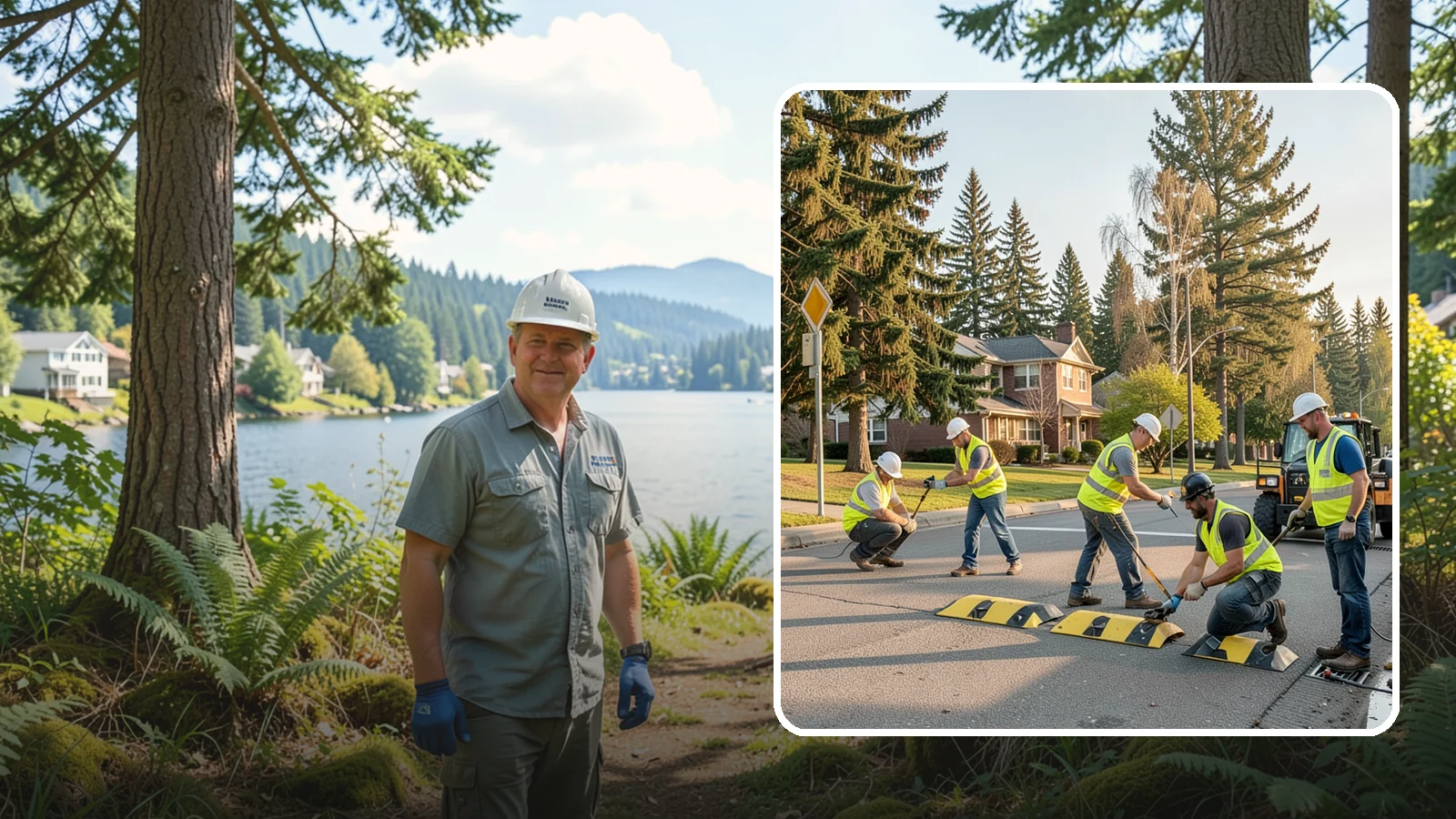 Speed Bump Installation in Milton, King County, WA - Speed bumps and humps calm traffic in neighborhoods, lots, and around public facilities.