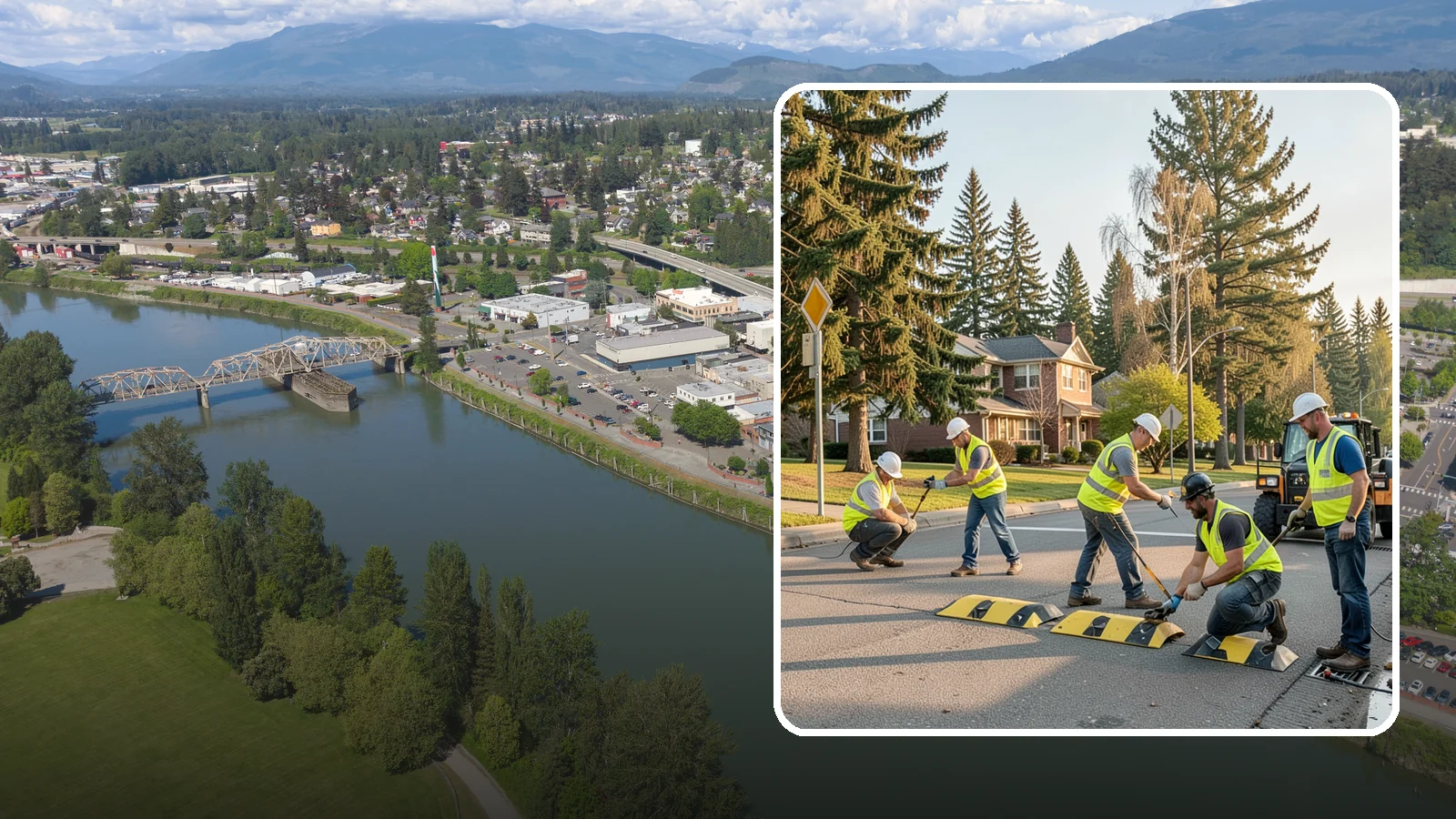 Speed Bump Installation in Mount Vernon, Skagit County, WA - Speed bumps and humps calm traffic in neighborhoods, lots, and around public facilities.