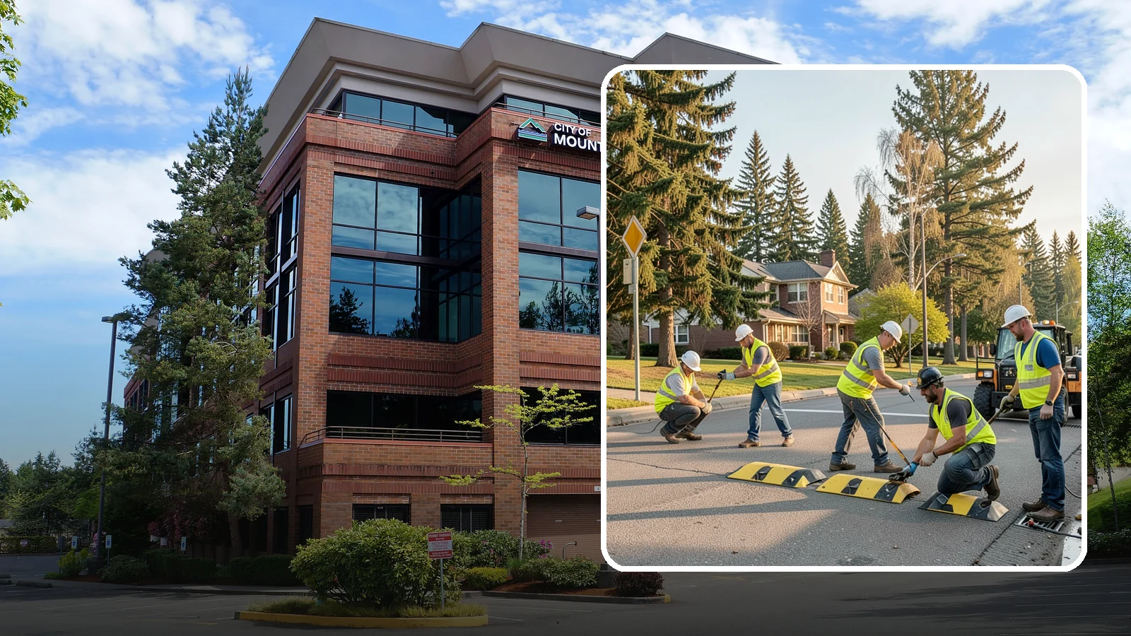 Speed Bump Installation in Mountlake Terrace, Snohomish County, WA - Speed bumps and humps calm traffic in neighborhoods, lots, and around public facilities.