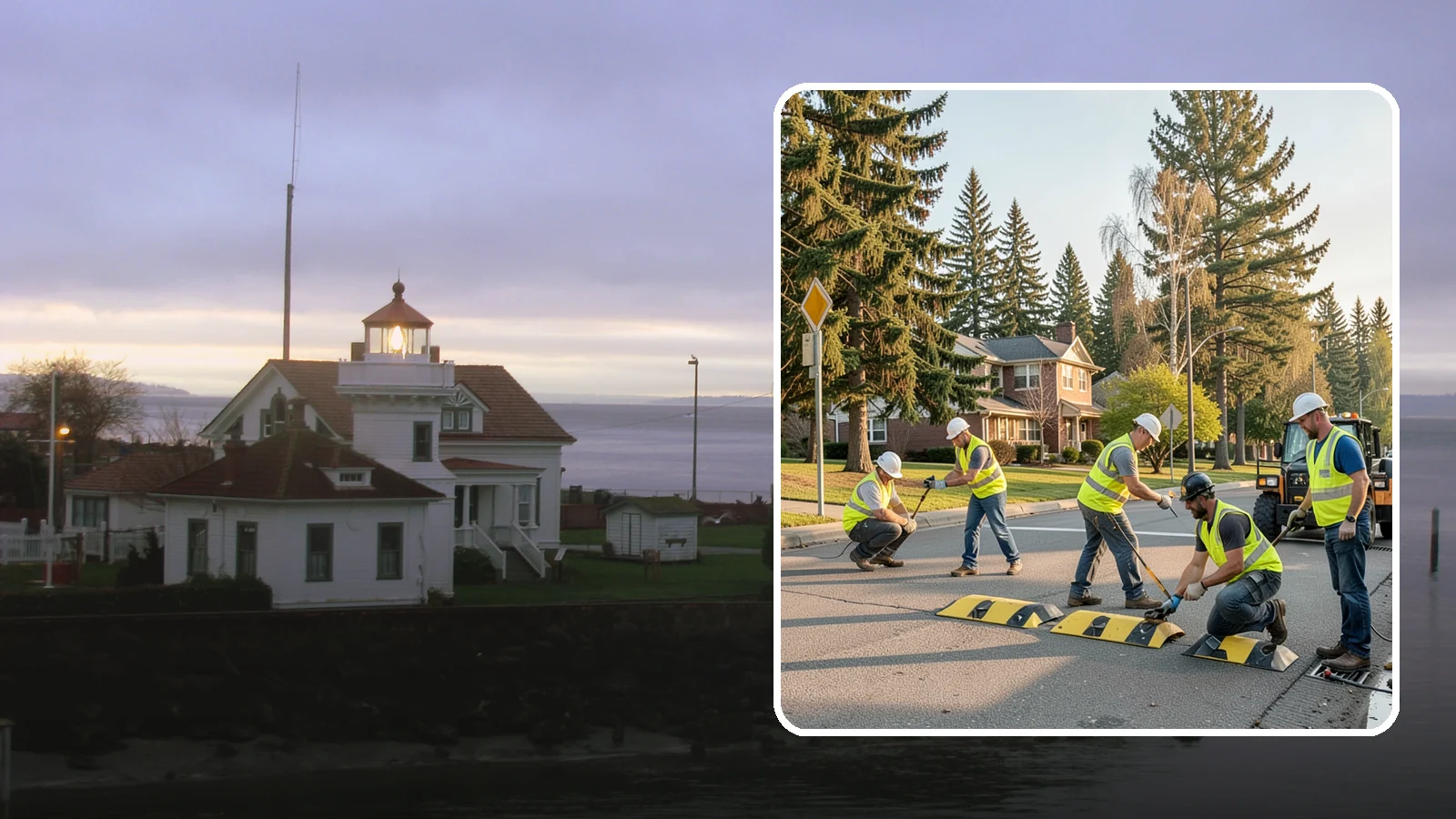 Speed Bump Installation in Mukilteo, Snohomish County, WA - Speed bumps and humps calm traffic in neighborhoods, lots, and around public facilities.