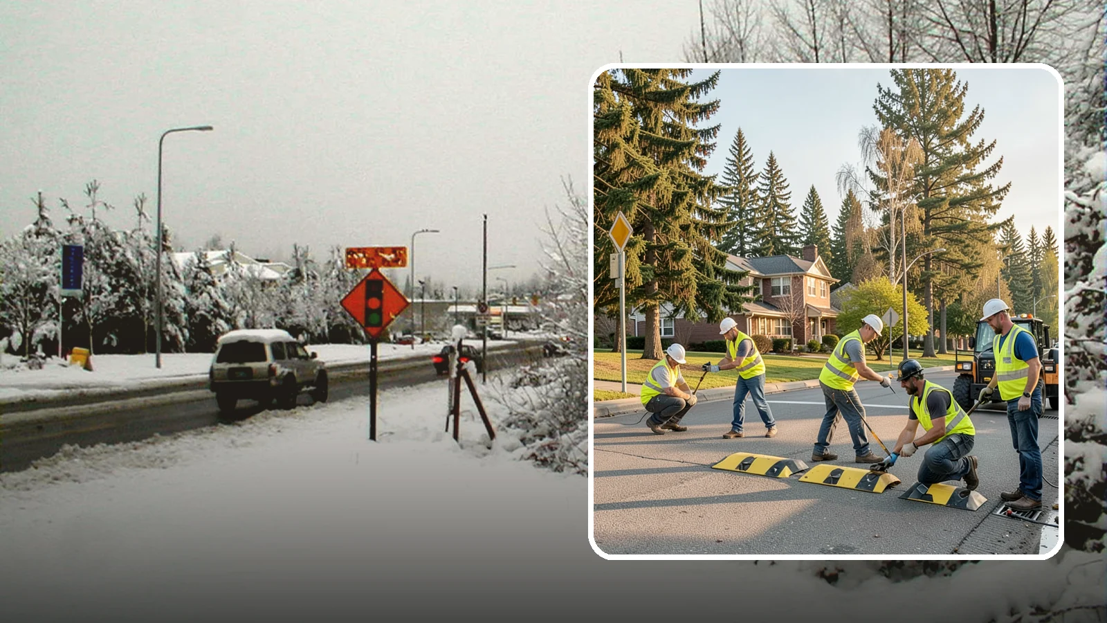 Speed Bump Installation in Newcastle, King County, WA - Speed bumps and humps calm traffic in neighborhoods, lots, and around public facilities.