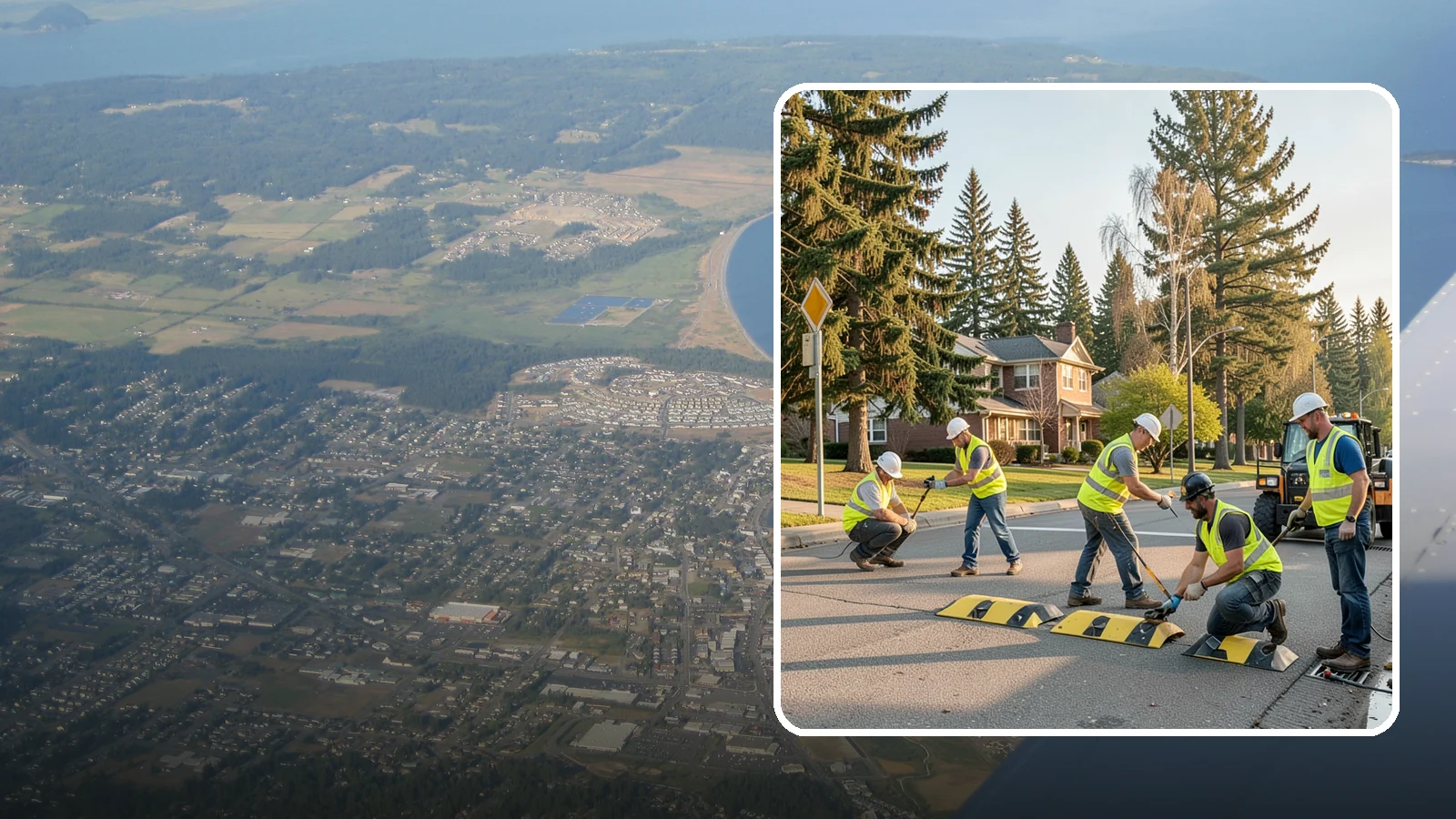 Speed Bump Installation in Oak Harbor, Island County, WA - Speed bumps and humps calm traffic in neighborhoods, lots, and around public facilities.