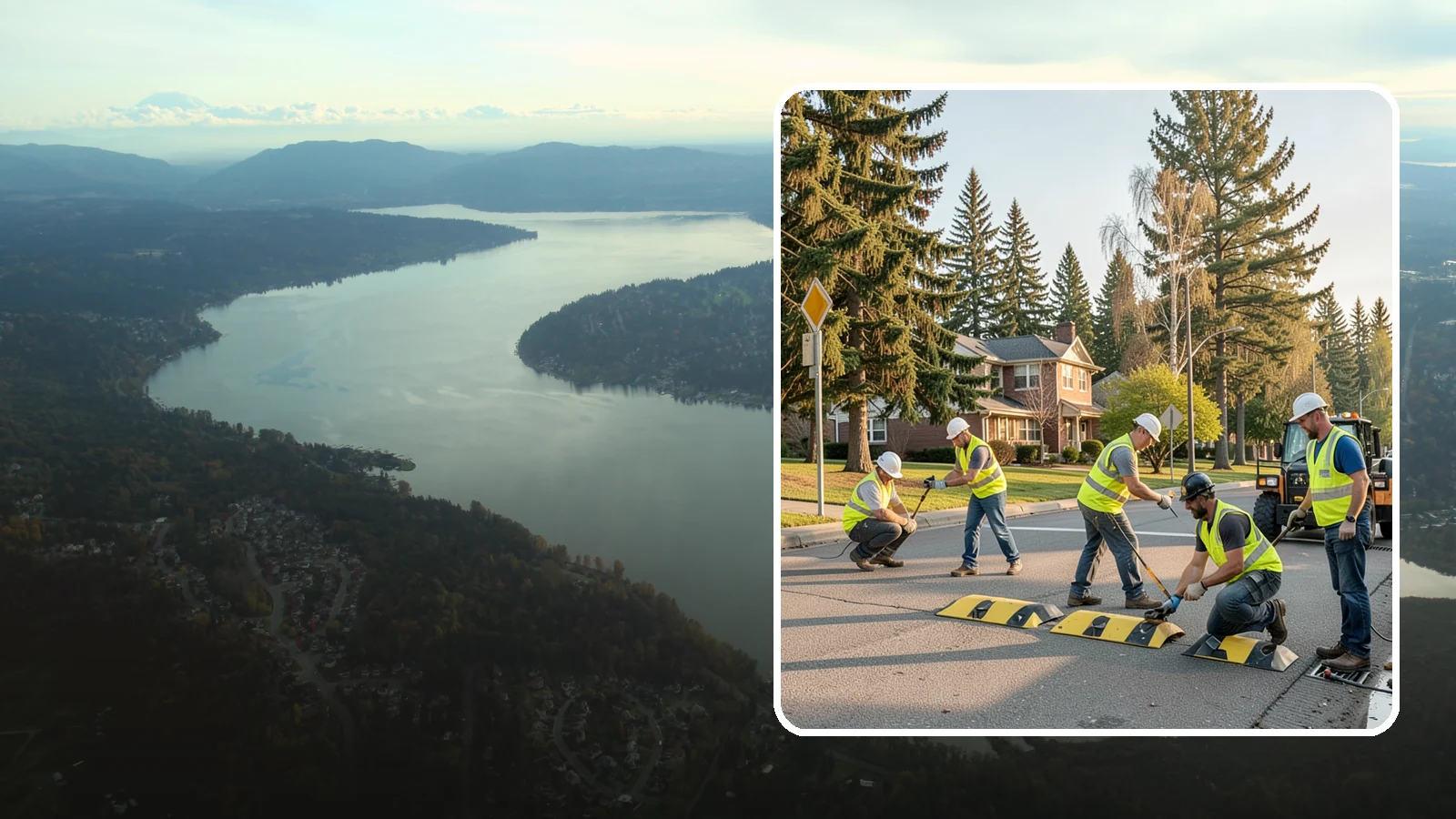 Speed Bump Installation in Sammamish, King County, WA - Speed bumps and humps calm traffic in neighborhoods, lots, and around public facilities.
