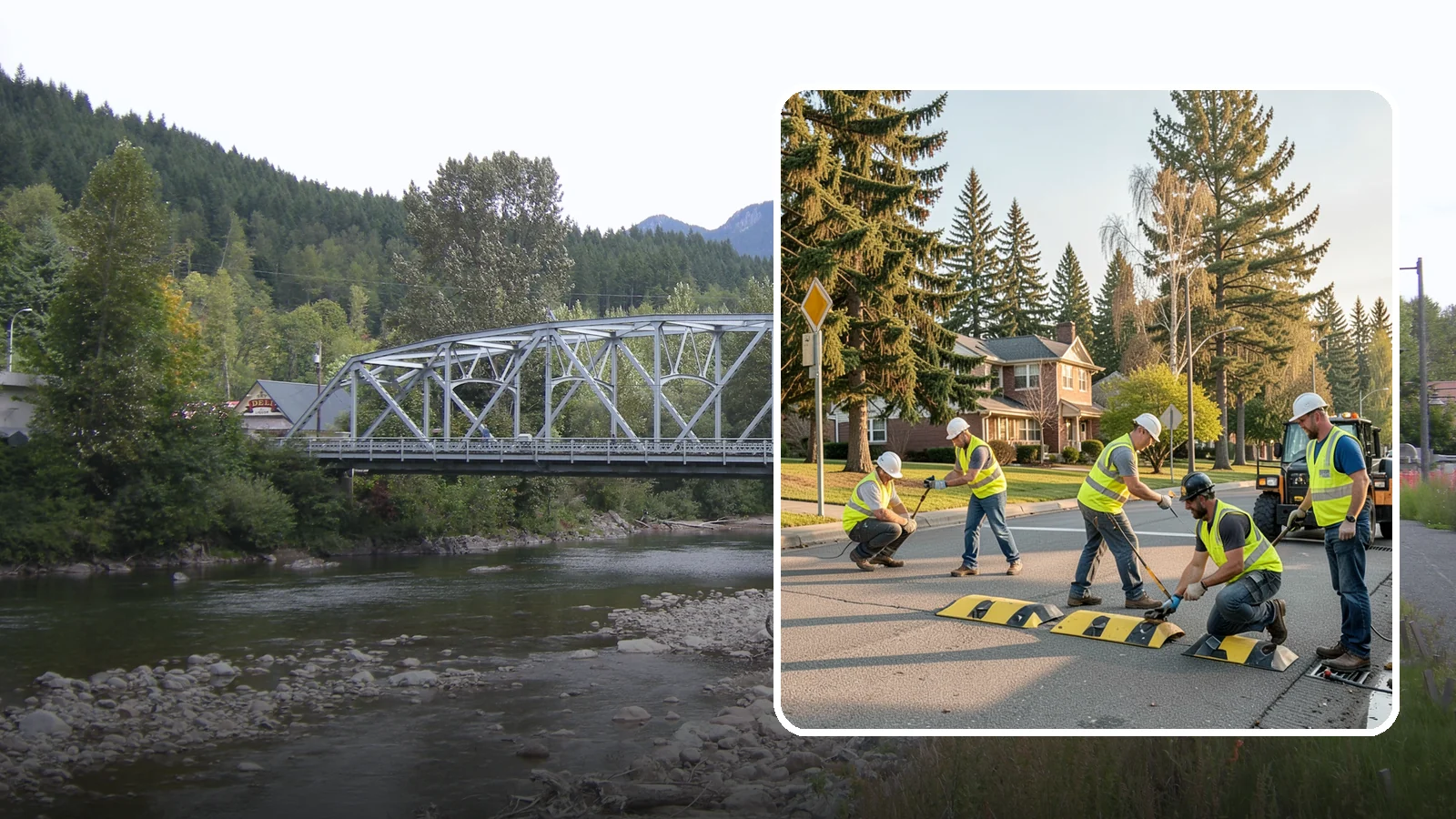 Speed Bump Installation in Skykomish, King County, WA - Speed bumps and humps calm traffic in neighborhoods, lots, and around public facilities.