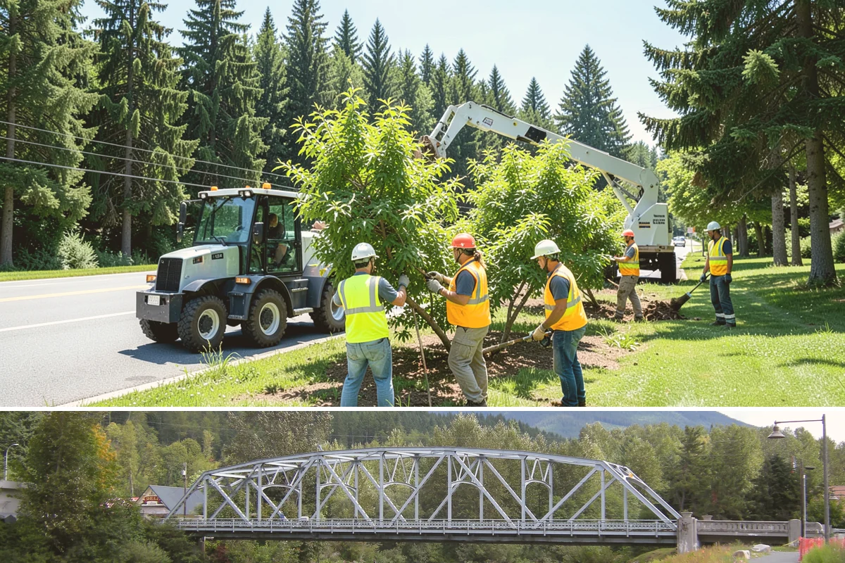 Speed Bump Installation in Skykomish, King County, WA - Asphalt-formed installations favor warm, dry summer conditions, while prefabricated units can be set nearly year-round.