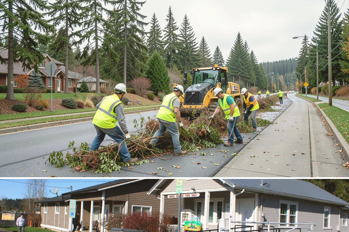 Speed Bump Installation in South Prairie, Pierce County, WA - Asphalt-formed installations favor warm, dry summer conditions, while prefabricated units can be set nearly year-round.