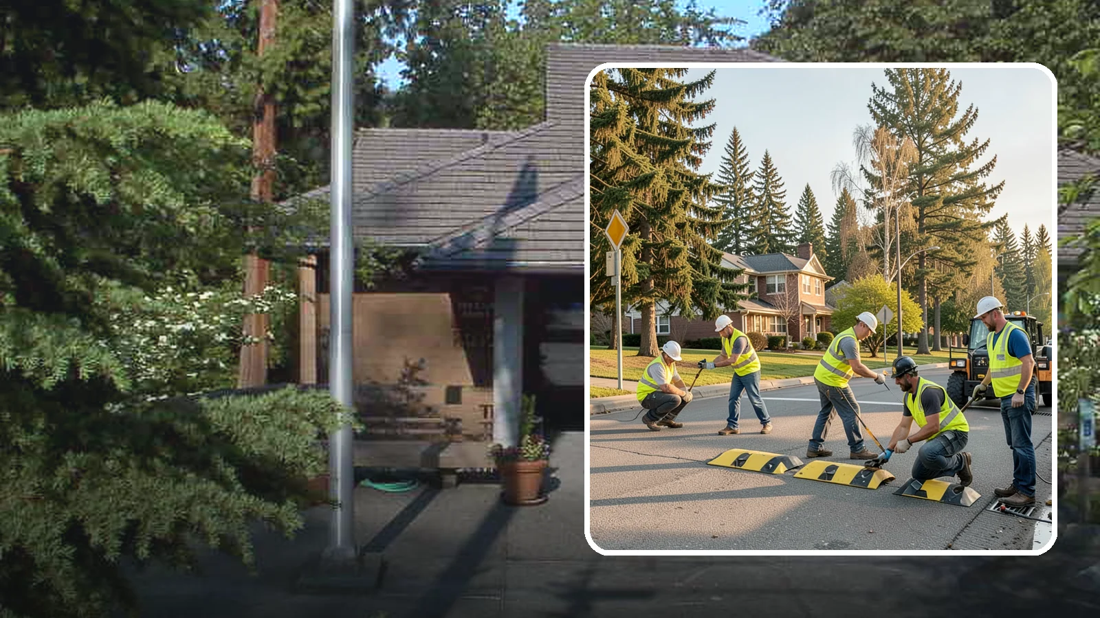 Speed Bump Installation in Yarrow Point, King County, WA - Speed bumps and humps calm traffic in neighborhoods, lots, and around public facilities.