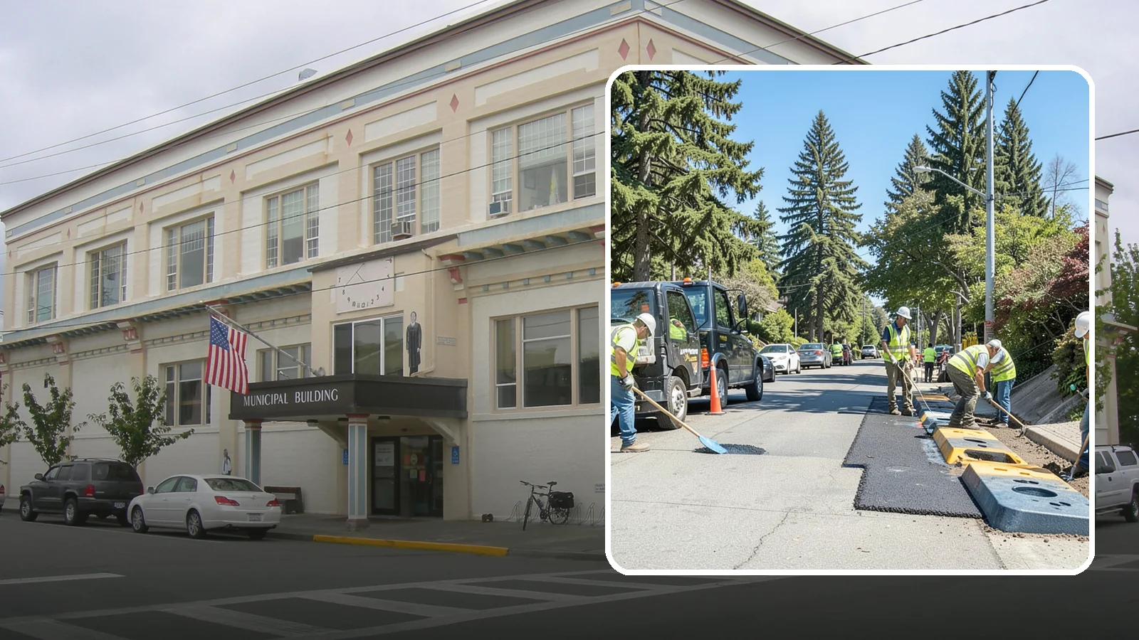 Speed Hump Construction in Anacortes, Skagit County, WA - Asphalt speed humps and tables that calm traffic on residential streets and through park zones.