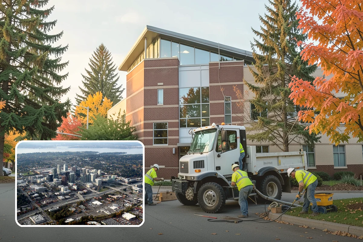 Speed Hump Construction in Bellevue, King County, WA - Reduces vehicle speeds in sensitive corridors