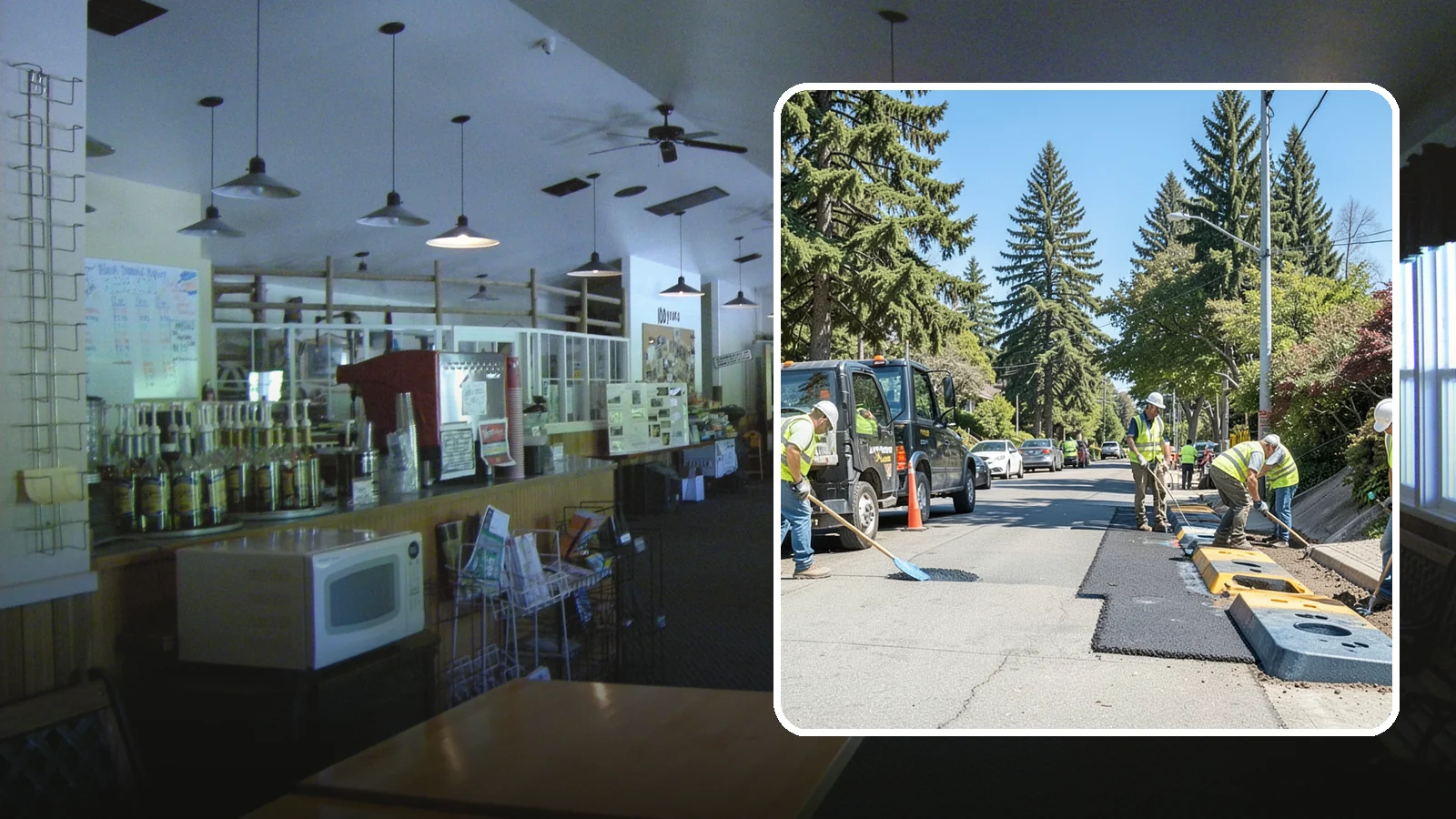 Speed Hump Construction in Black Diamond, King County, WA - Asphalt speed humps and tables that calm traffic on residential streets and through park zones.