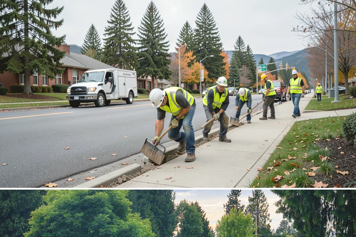 Speed Hump Construction in Bonney Lake, Pierce County, WA - Speed humps are placed in warm, dry weather so the asphalt compacts to the precise profile that calming performance depends on.