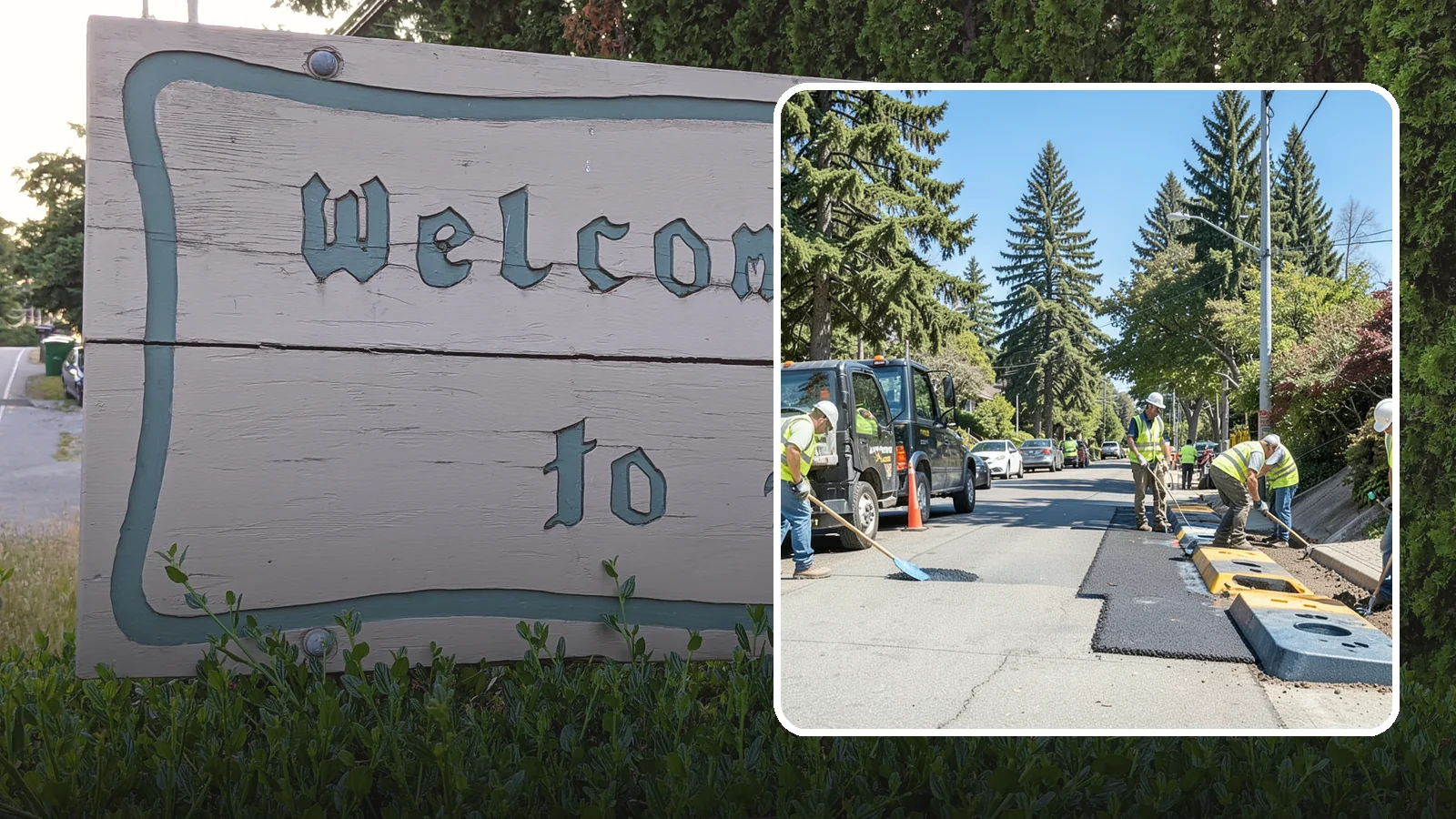 Speed Hump Construction in Brier, Snohomish County, WA - Asphalt speed humps and tables that calm traffic on residential streets and through park zones.