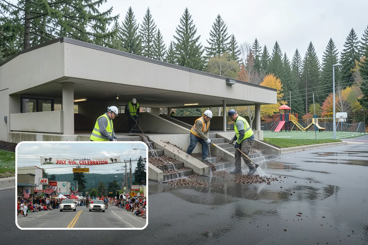Speed Hump Construction in Carnation, King County, WA - Reduces vehicle speeds in sensitive corridors