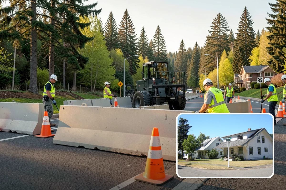 Speed Hump Construction in DuPont, Pierce County, WA - Reduces vehicle speeds in sensitive corridors