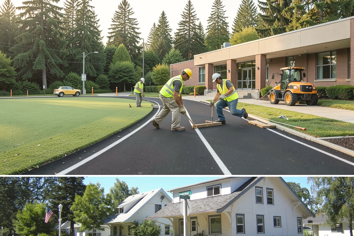 Speed Hump Construction in DuPont, Pierce County, WA - Speed humps are placed in warm, dry weather so the asphalt compacts to the precise profile that calming performance depends on.