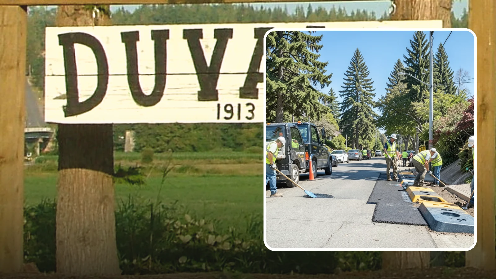 Speed Hump Construction in Duvall, King County, WA - Asphalt speed humps and tables that calm traffic on residential streets and through park zones.