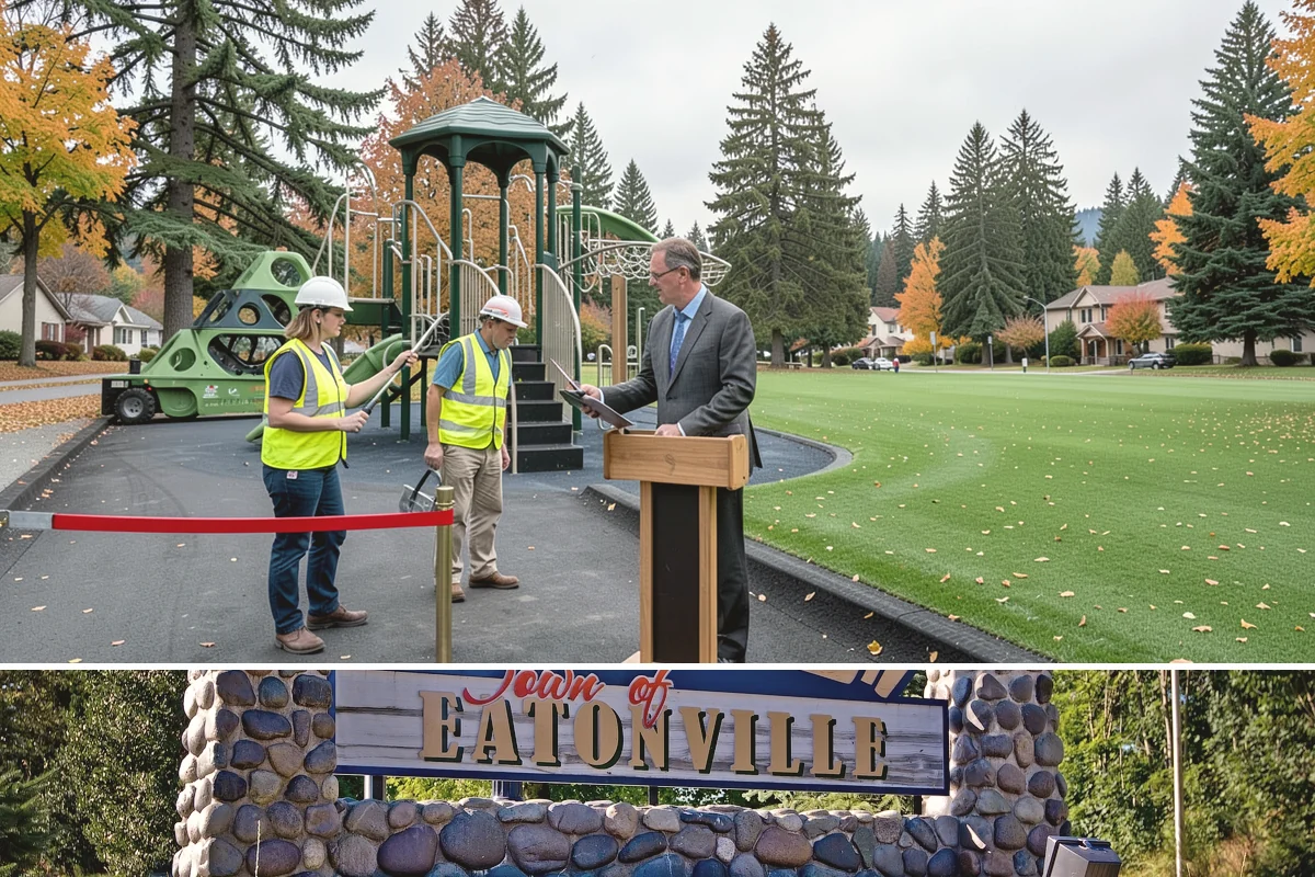 Speed Hump Construction in Eatonville, Pierce County, WA - Speed humps are placed in warm, dry weather so the asphalt compacts to the precise profile that calming performance depends on.