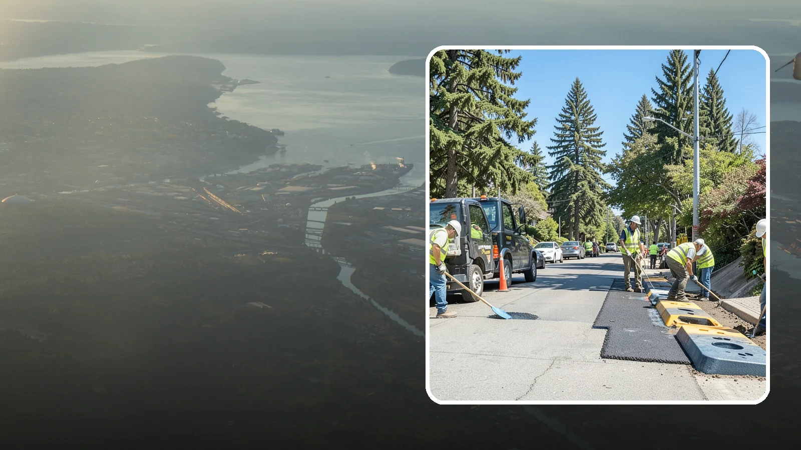 Speed Hump Construction in Fife, Pierce County, WA - Asphalt speed humps and tables that calm traffic on residential streets and through park zones.