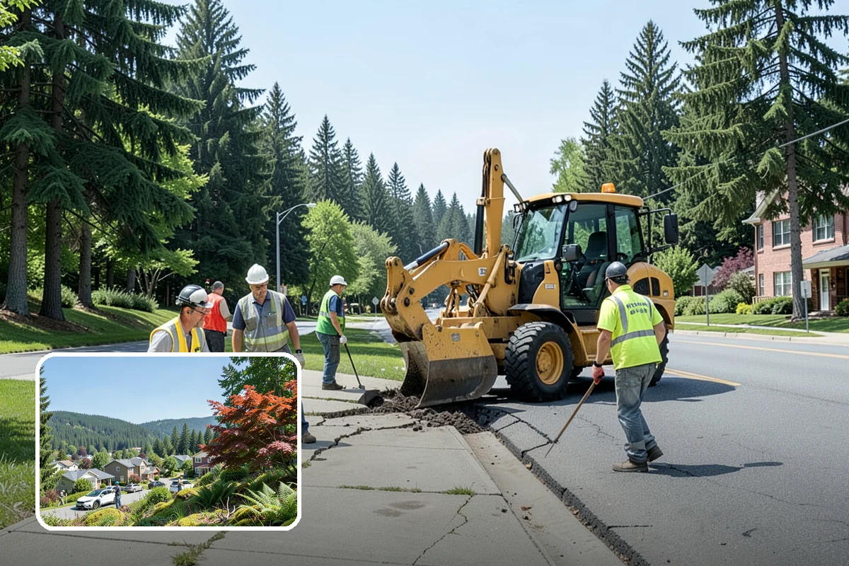 Speed Hump Construction in Index, Snohomish County, WA - Reduces vehicle speeds in sensitive corridors